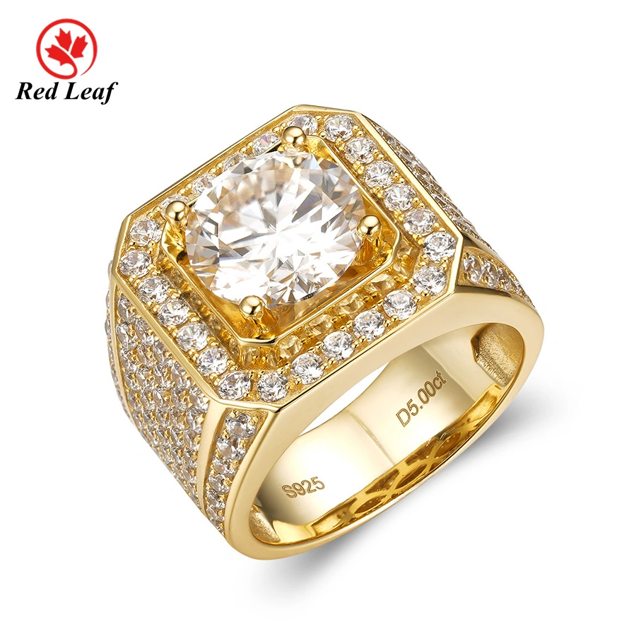 Redleaf 5CT Round Cut 18K Yellow Gold Lab Grown Diamond Engagement Ring Lab Grown Diamond Jewelry Manufacturers 1