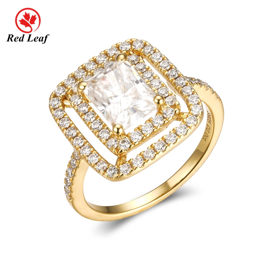 Redleaf Radiant Cut 18K Yellow Gold 3CT D VVS1 Lab Grown Diamond Ring Custom Lab Diamond Engagement Rings 1