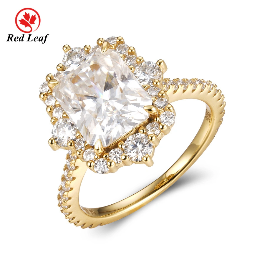 Redleaf 2ct 18K Gold de oro amarillo Rango de moissanite Gra Certified Lab Made Diamond Jewelry al por mayor 1