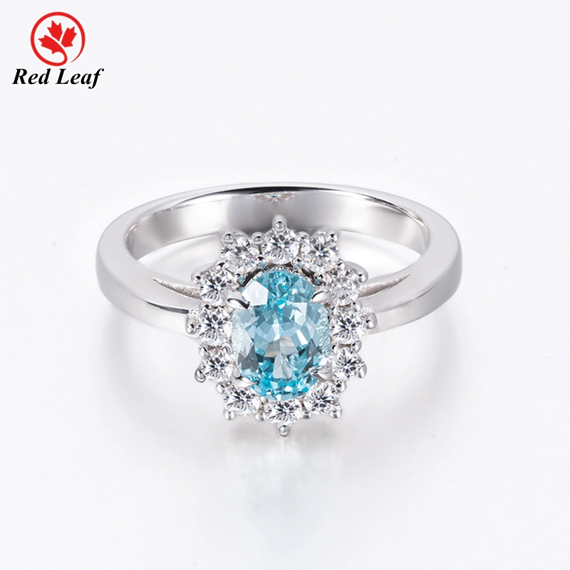Redleaf 3CT Oval Cut 18K White Gold Lab Grown Sapphire Ring Custom Lab Made Jewelry 1