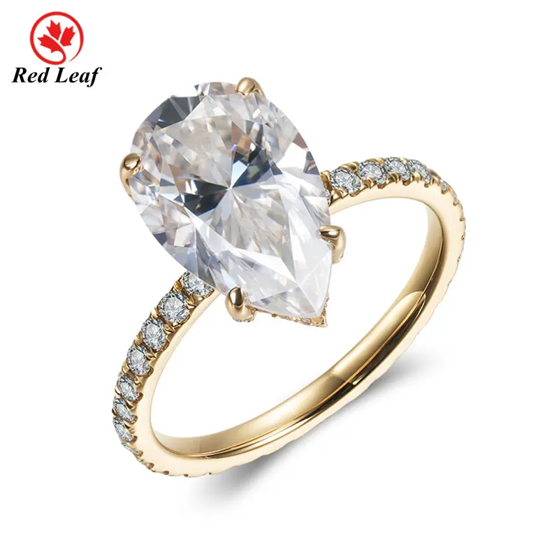 Lab Created Gemstone Rings VS2 Pear Gemstone Ring Wholesale - Redleaf 5