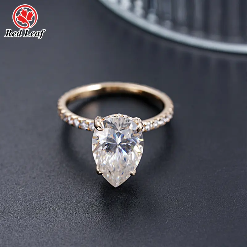 Lab Created Gemstone Rings VS2 Pear Gemstone Ring Wholesale - Redleaf 8