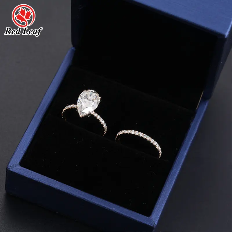 Lab Created Gemstone Rings VS2 Pear Gemstone Ring Wholesale - Redleaf 6