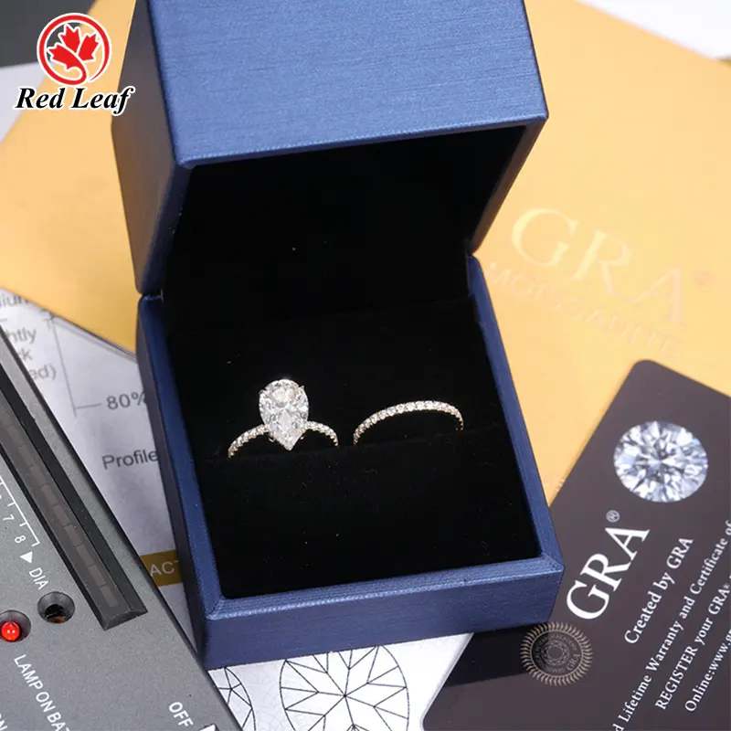 Lab Created Gemstone Rings VS2 Pear Gemstone Ring Wholesale - Redleaf 4