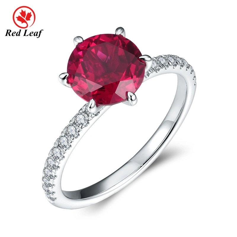 Redleaf ممتازة 14K مع مختبر الذهب الأبيض نمت Ruby مخصص 1
