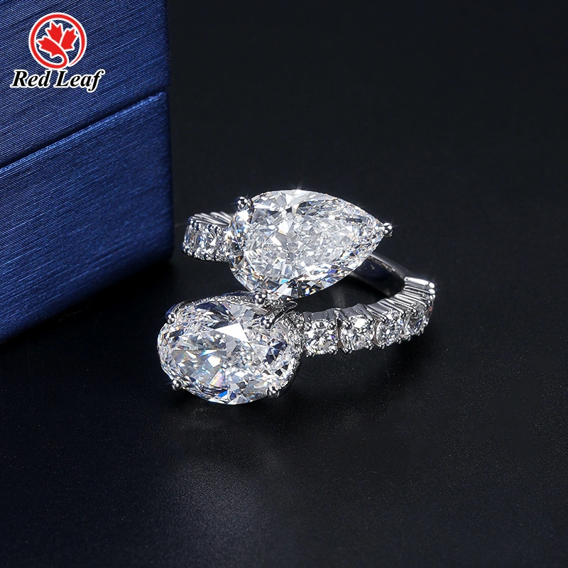 3.5ct D VVS1 18K Pierre en or blanc & Bague de diamant en laboratoire ovale. 1