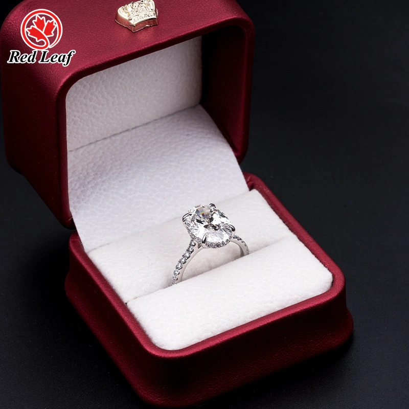 Redleaf 2CT D VVS1 Oval Cut 18K Weißgold Labor Labor Diamond Ring Custom Labor Züchtung Diamantschmuck 1