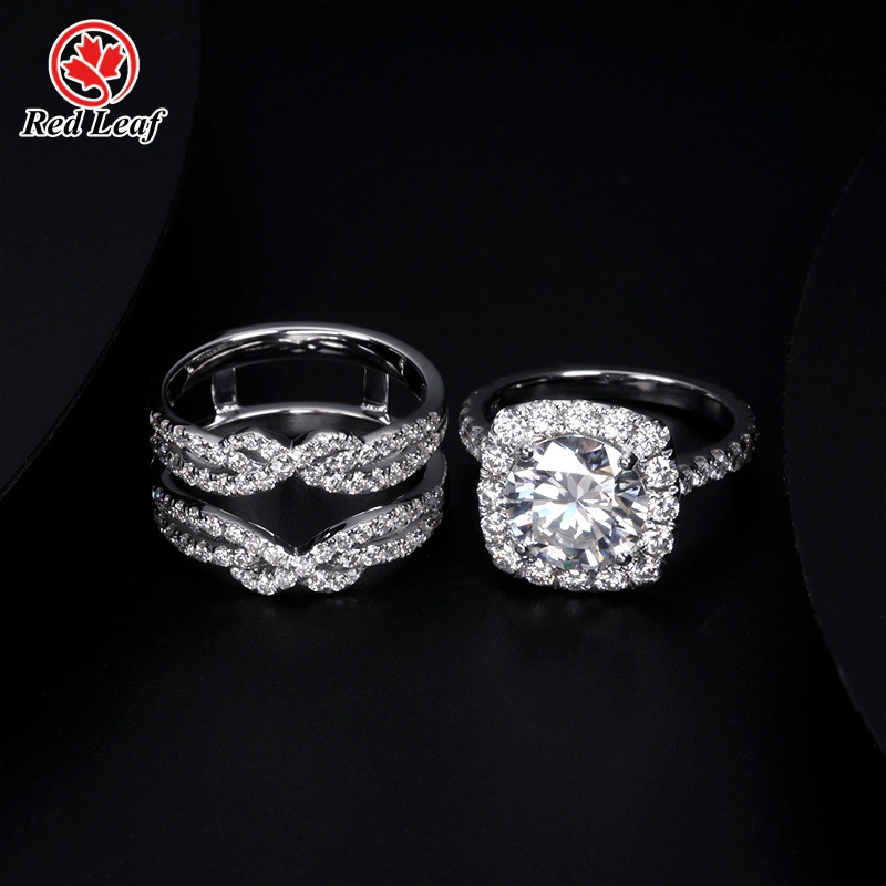 Redleaf 5ct D VVS1 14K Weiß Gold GRA zertifiziert Moissanit Paar Ringe Custom Lab Made Schmuck 1