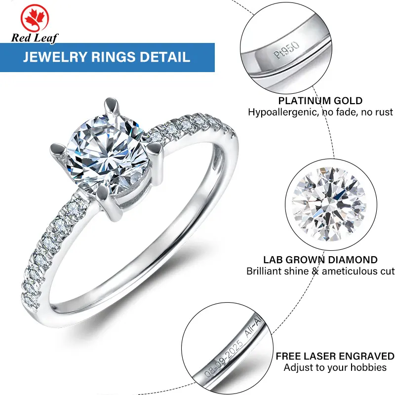 Engagement Lab Diamond Rings VS1 Jewelry Wholesale - Redleaf 3