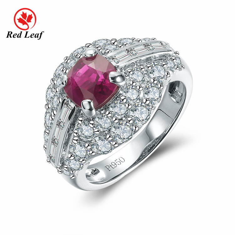 Anneaux de diamant fabriqués en usine rouge 1