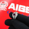 Anneaux de diamant fabriqués en usine rouge 4