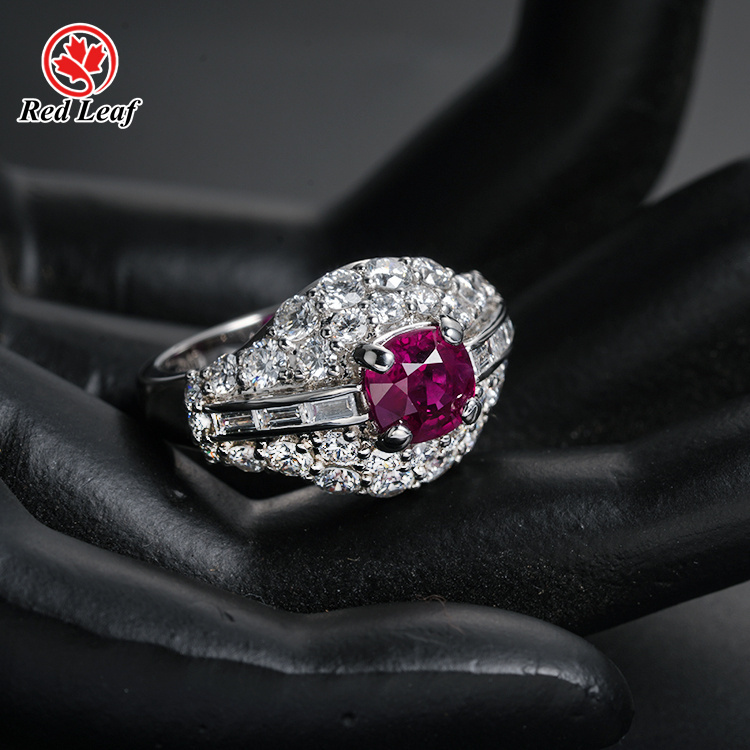 Anneaux de diamant fabriqués en usine rouge 7