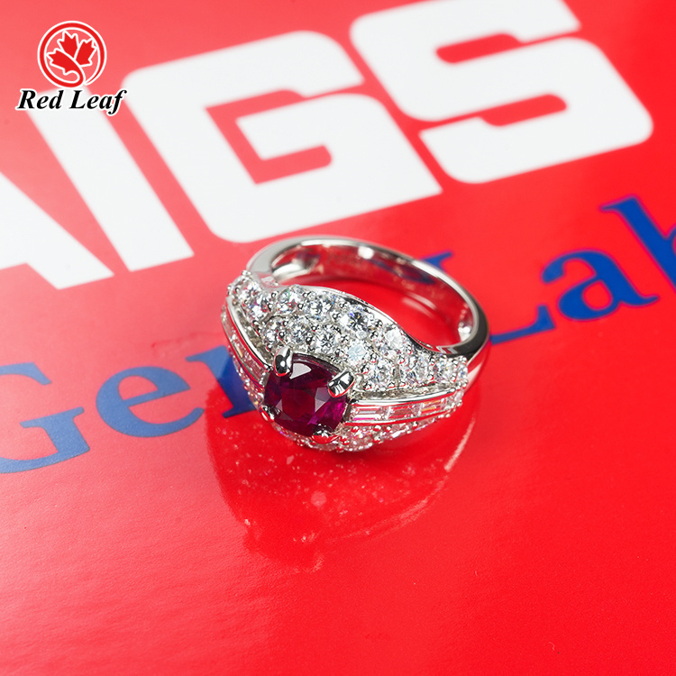 Anneaux de diamant fabriqués en usine rouge 6