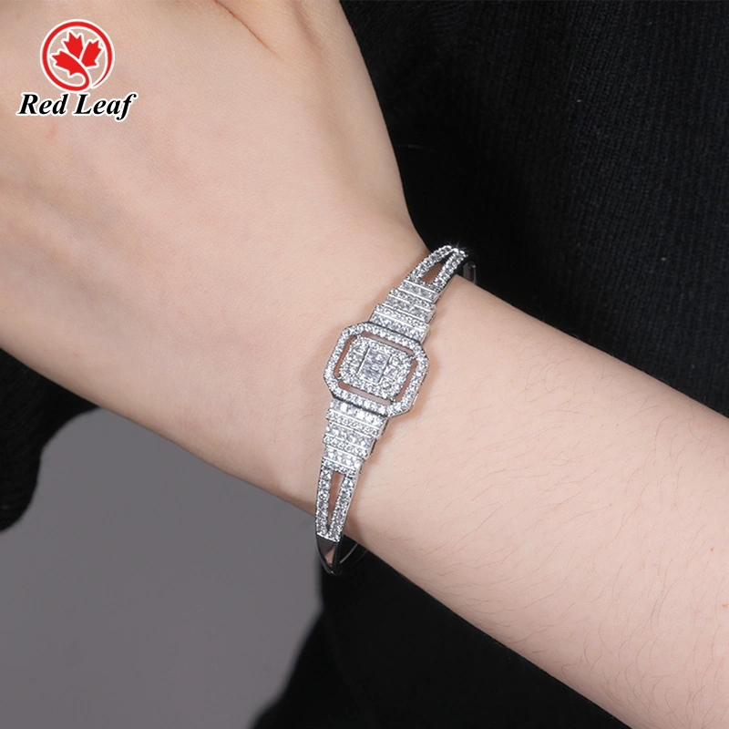 Pulsera de diamantes cultivadas en Redleaf Lab de 18k Brazalete de oro blanco Labelador de brazalete creado Diamond Jewelry al por mayor 1
