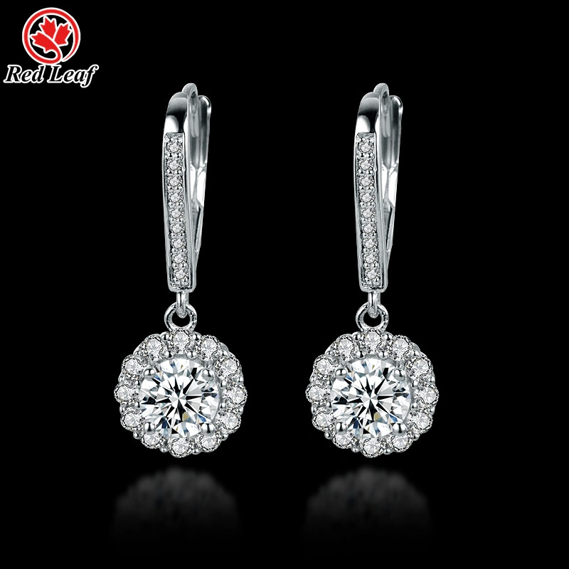 1CT 2CT Round Cut 10K 14K 18K White Gold Lab Grown Diamond Earrings Custom Lab Made Jewelry -Redleaf 1
