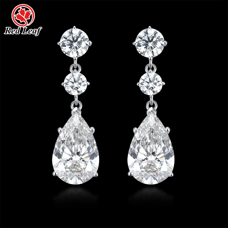 REDLEAF 10K 14K 18K 18K GOL DU CERTIFICATION IGI PEAR & Round Cut Lab Grown Diamond Stud Oreing Mingle Made Bijoux en laboratoire 1