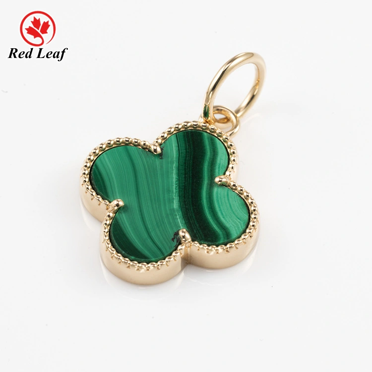 Redleaf Custom Pendant 14K Yellow Gold Four Leaf Clover Pendant For Necklace Lab Grown Diamond Jewelry Manufacturers 1