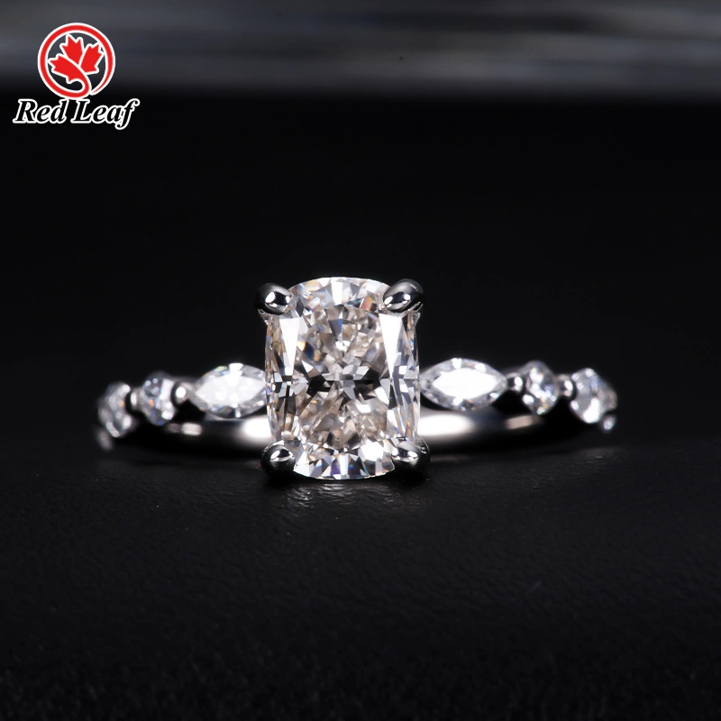 Redleaf Cushion Cut 1.72ct PT950 Laboratorio Anillos cultivados CVD Fabricantes de joyas de diamantes 1