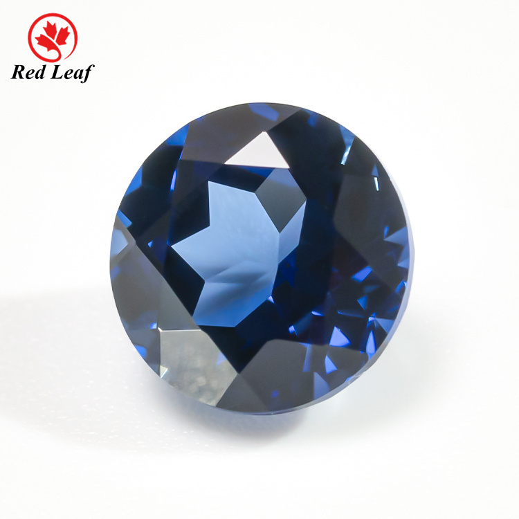 Redleaf New Product Round Cut Lab Grown Royal Blue Sapphire 5