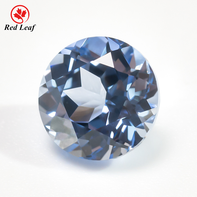 Redleaf New Product Round Cut Lab Grown Royal Blue Sapphire 7