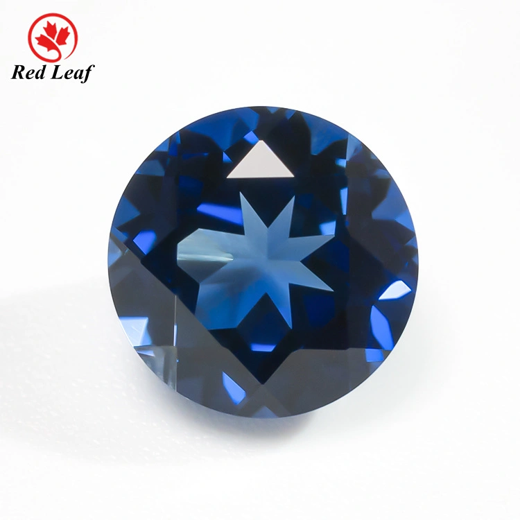 Redleaf New Product Round Cut Lab Grown Royal Blue Sapphire 1