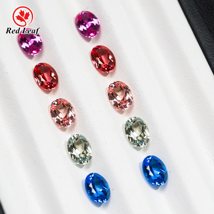Redleaf Popular 6x8mm Oval Cut Lab Grown Sapphire Colorful Lab Created Loose Sapphire 3