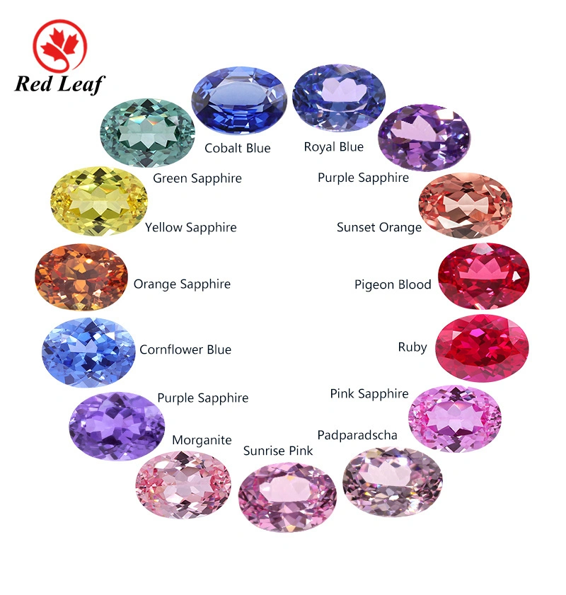 Redleaf Popular 6x8mm Oval Cut Lab Grown Sapphire Colorful Lab Created Loose Sapphire 1