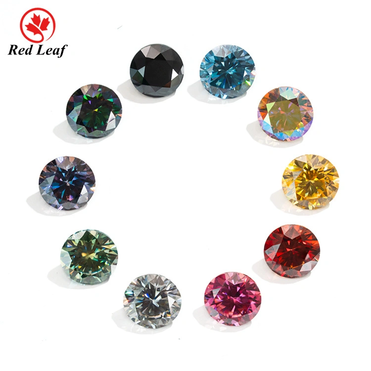 Redleaf GRA Certificate Full Multicolor Round Brilliant Cut Moissanite 1