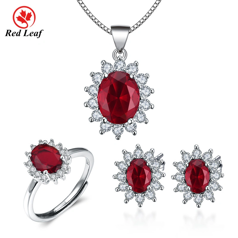 Redleaf Oval Cut 18k Lab Grown Ruby Jewelry Mets for Women 1