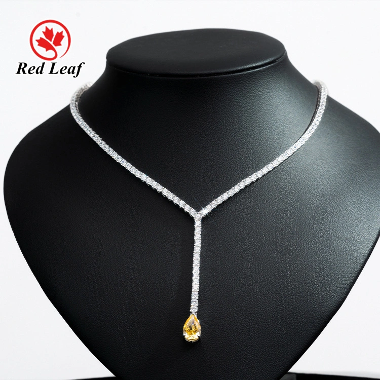 Redleaf 18K Halsketten Birne geschnittene Anhänger Labor angebautes Diamant Halskette Custom Lab gemacht Schmuck hergestellt 1