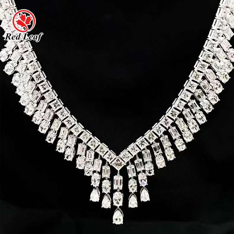 925 Silver D VVS1 Lab Lab Collier Diamond Collier Laborat de bijoux diamant adulte-Redleaf 1