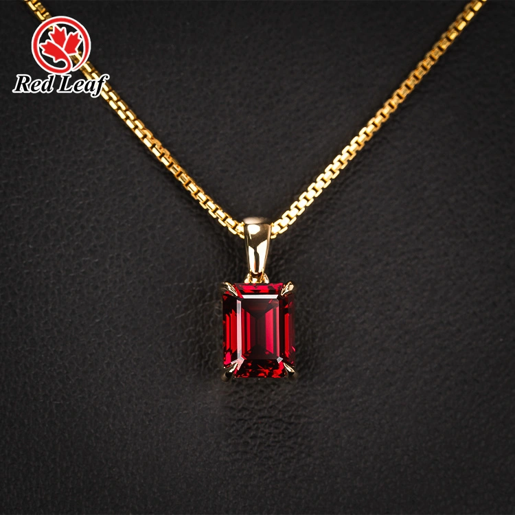 Collier rubis cultivé à 18 carats jaunes en or jaune 18 carats 1