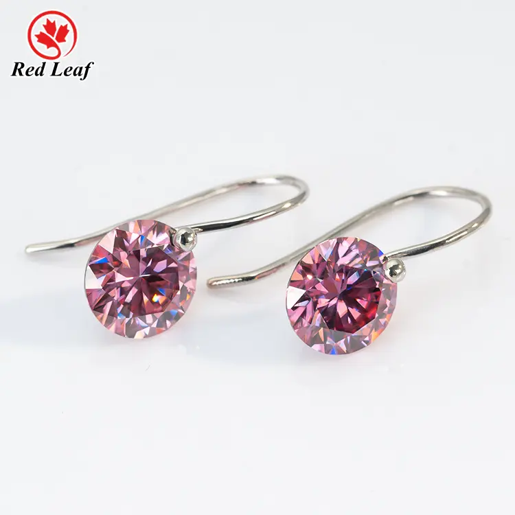 Lab Grown Gemstone Jewelry PT950 Gemstone Earrings Wholesale - Redleaf 2