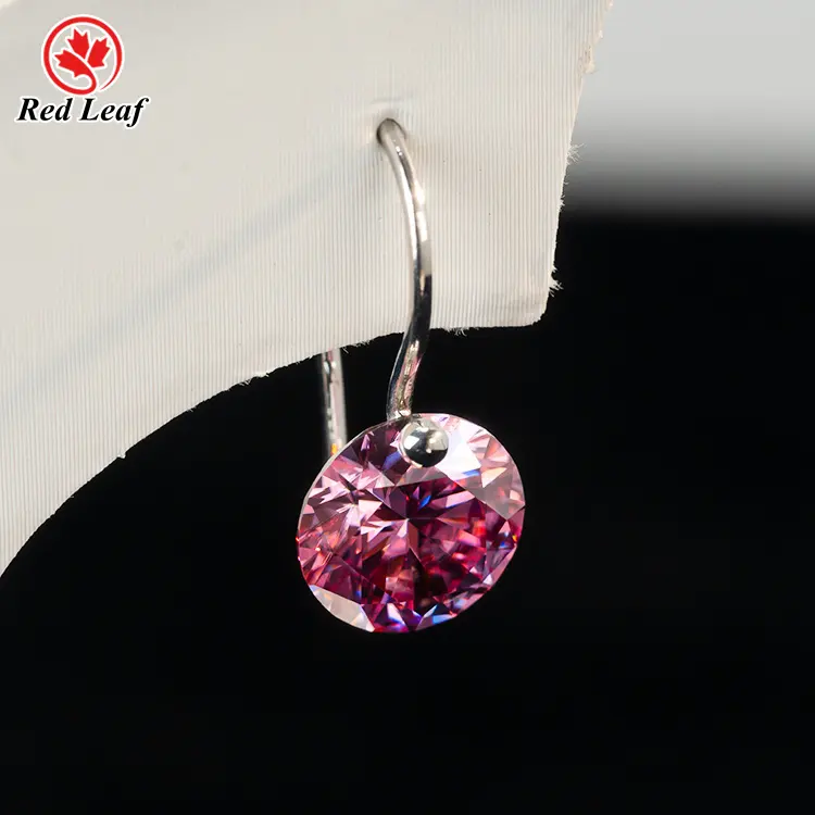 Lab Grown Gemstone Jewelry PT950 Gemstone Earrings Wholesale - Redleaf 3