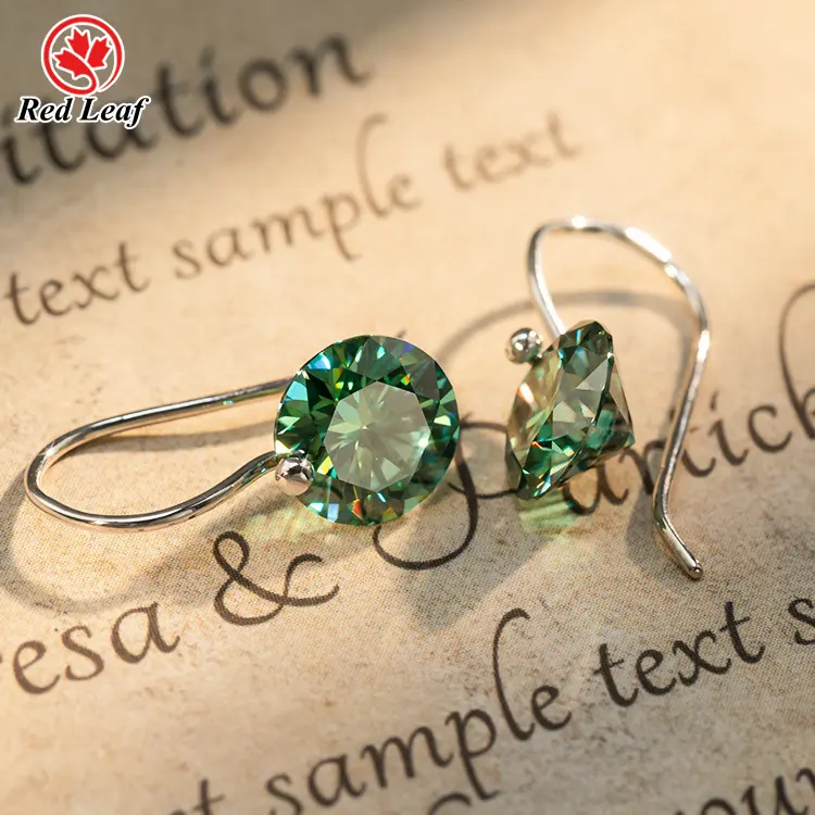 Lab Grown Gemstone Jewelry PT950 Gemstone Earrings Wholesale - Redleaf 8