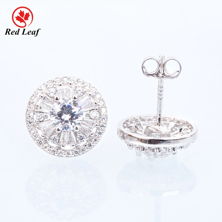 Redleaf 2ct D Color VVS Moissanite 925 Pendientes de sementales de plata esterlina Joyería hecha 1