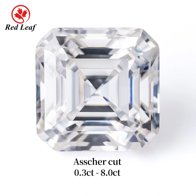 Wholesale D Asscher Cut 2*2mm 3*3mm 4*4mm Moissanite GRA Certificate Loose Moissanite -Redleaf 1