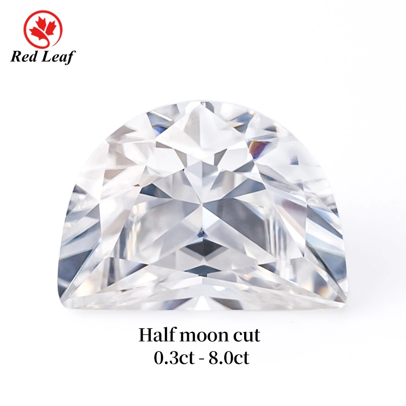 Redleaf Top Quality Def Vvs Moisanite Half Moon Cut GRA Certificat 1