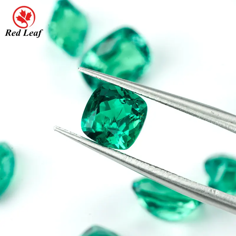 Lab Created Emerald with Inclusions Square Princess Cut Lab Grown Sapphire Wholesale - Redleaf 3
