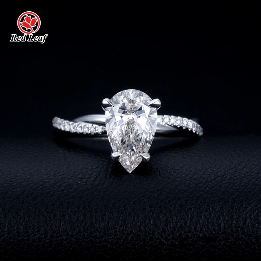 Redleaf 2CT 14K White Gold Pear Cut IGI Lab Dianmond Ring Custom Lab Diamond Engagement Rings 1