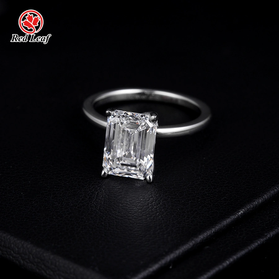 Redleaf 14K Weißgold 3CT D VVS1 Emerald Cut Labor Diamond Ring Custom Engagement Rings Labor Diamanten 1