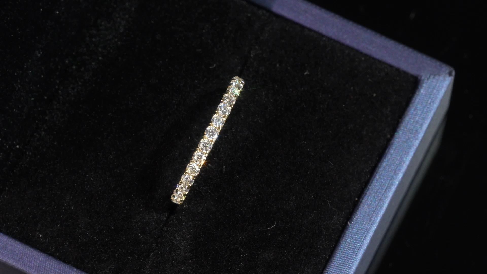 Redleaf D VVS Moissanite Eternity Band Rings 18k Yellow Gold Rings Custom Lab Grown Engagement Rings 1