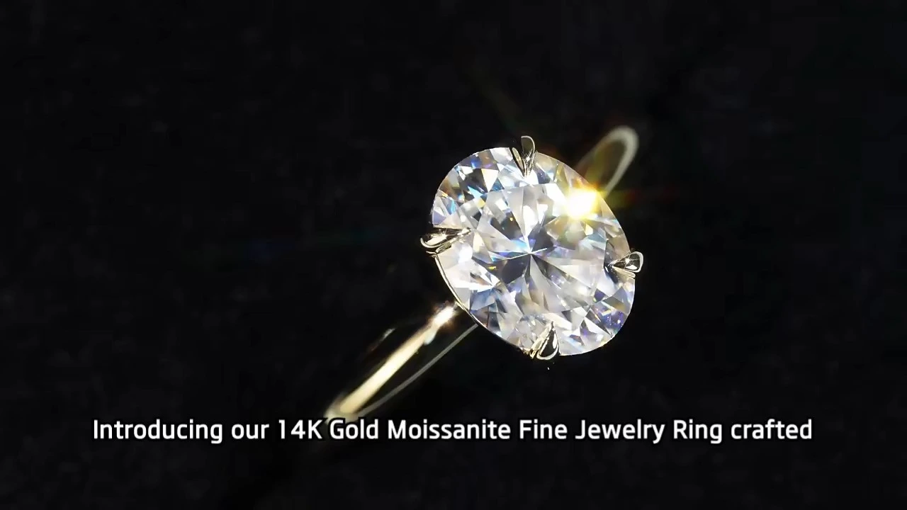 Redleaf 3CT 14K Gold Gold GRA مصدقة بيضاوية قص خاتم زواج مويسانيت مختبر مخصص مجوهرات صنعت المجوهرات 1