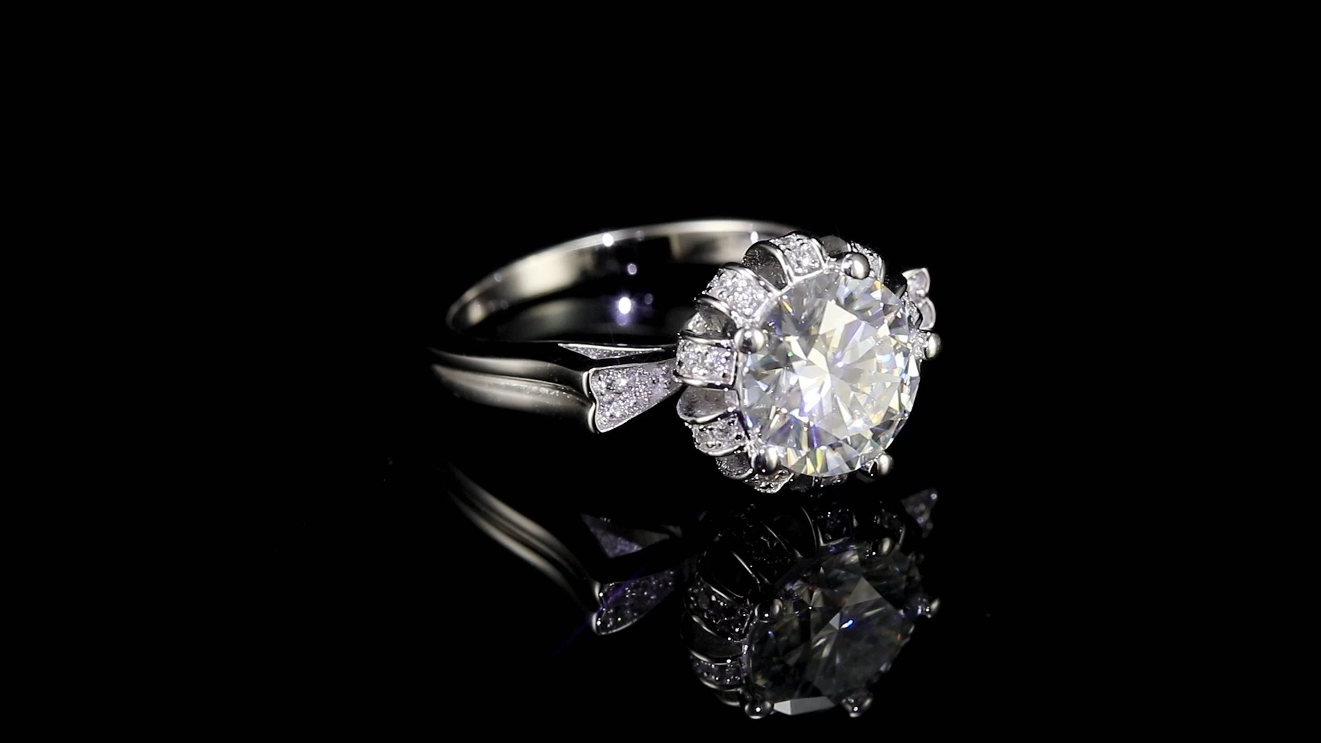 14K White Gold 3CT Round Cut Lab Grown Diamond Engagement Ring Wholesale Lab Diamond Jewelry-Redleaf 1