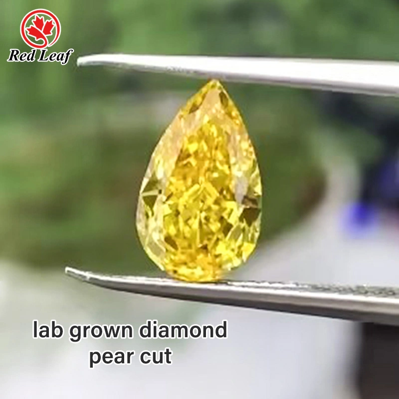 Redleaf Igi Certificate Lab Grown Diamond Pear Cut 1ct to 5ct yellow color lab diamond for jeewelry 1