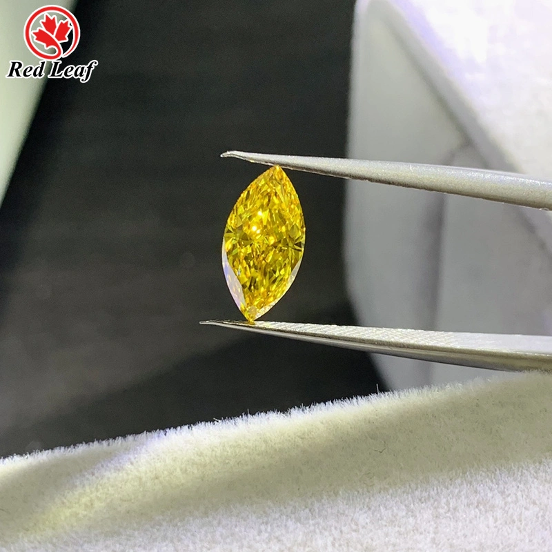 Redleaf Marquise الممتازة المقطوعة يتوهم أصفر 1CT 3CT 5CT مختبر نما الماس 1