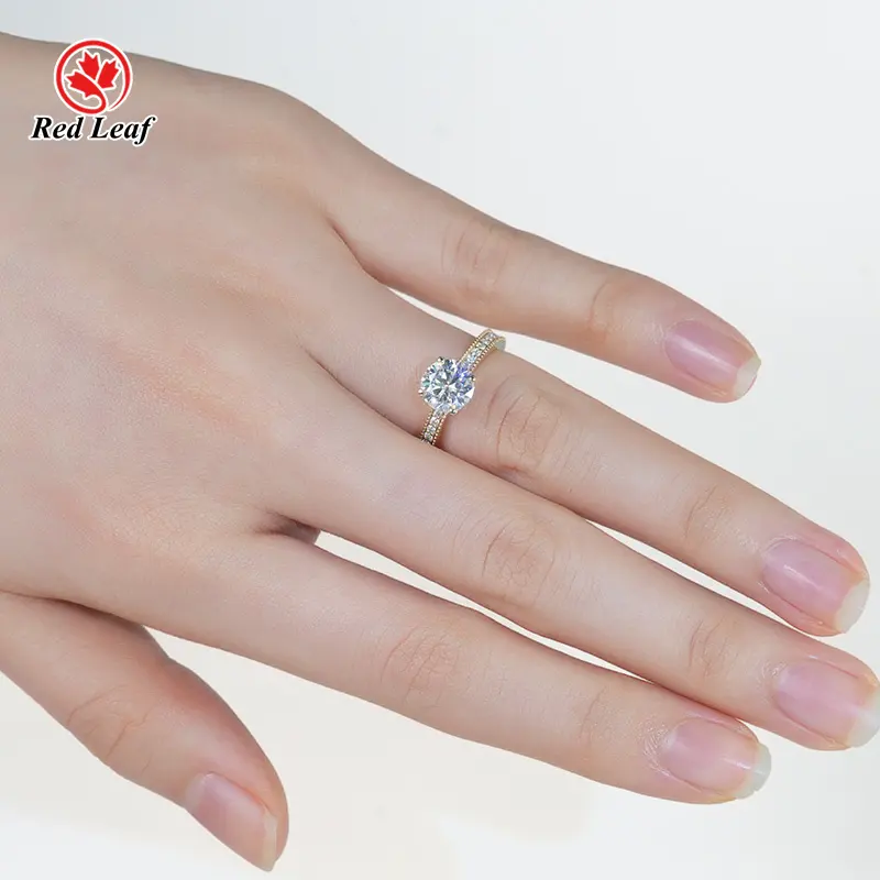 Lab Created Emerald Cut Diamond Ring Emerald Gemstone Ring Wholesale - Redleaf 3