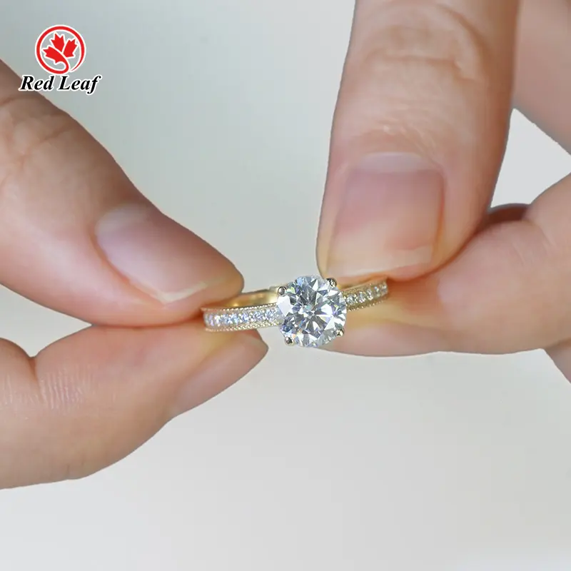 Lab Created Emerald Cut Diamond Ring Emerald Gemstone Ring Wholesale - Redleaf 4