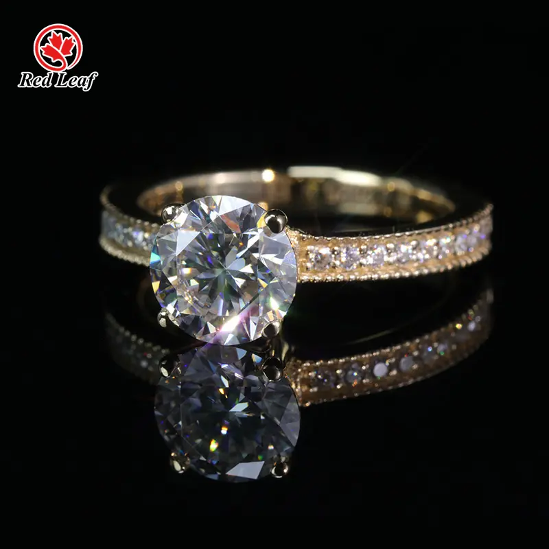 Lab Created Emerald Cut Diamond Ring Emerald Gemstone Ring Wholesale - Redleaf 7