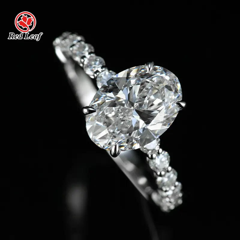 Custom Lab Diamond Engagement Rings PT950 - - Redleaf 3